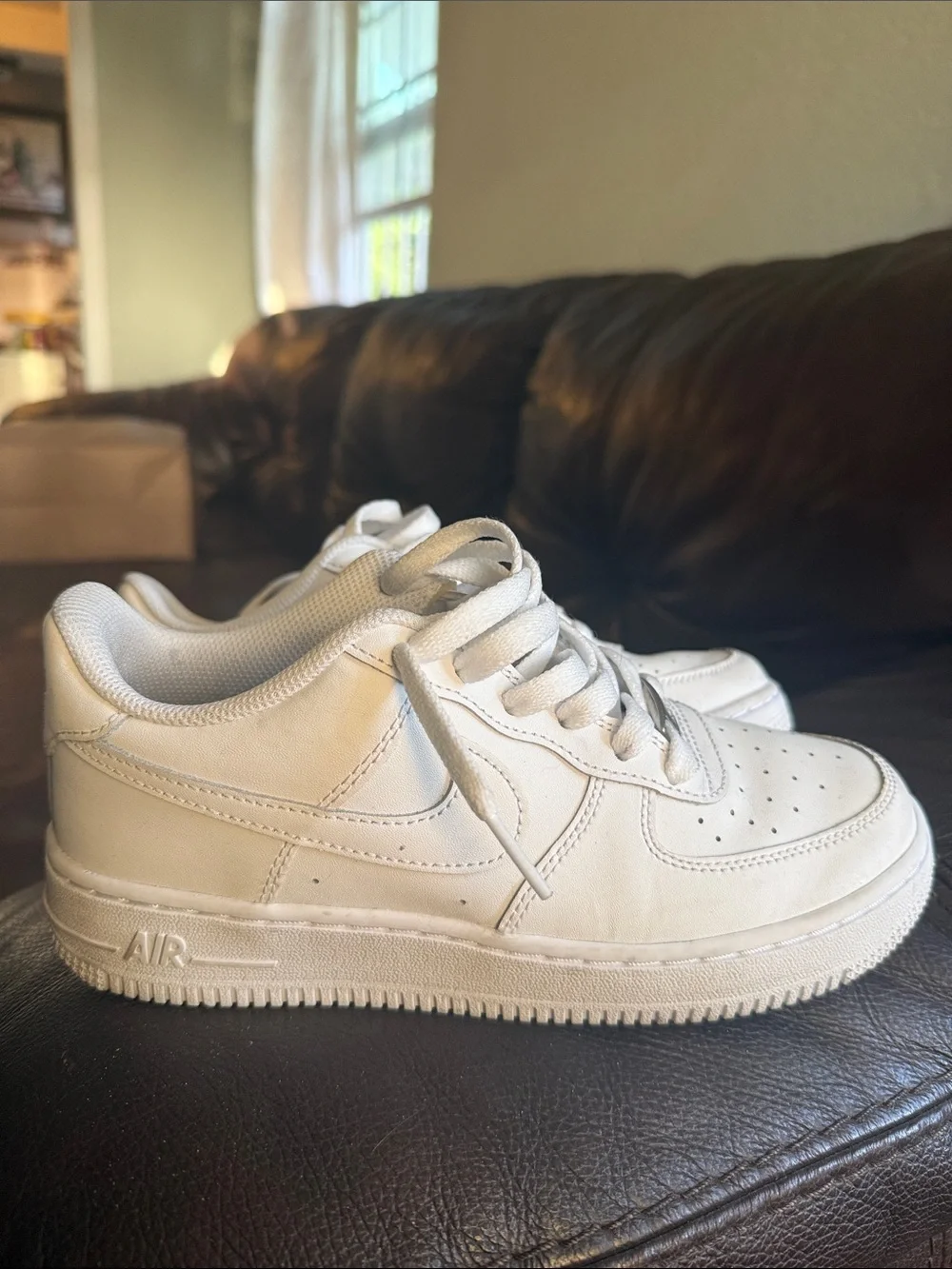 Kids White Low-Top Athletic Sneakers